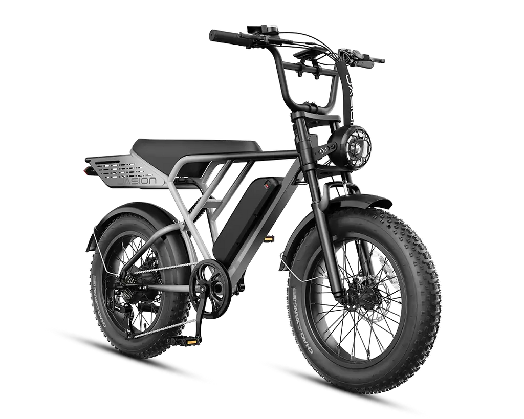 Black electric bike on a white background