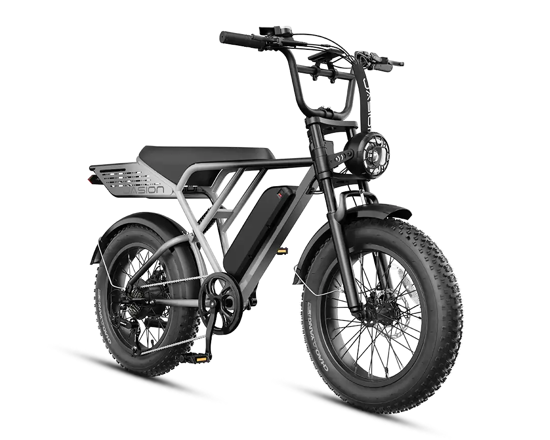 Black electric bike on a white background