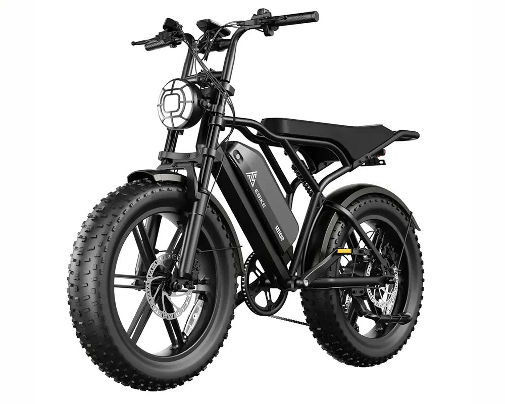 Black electric bike on a white background
